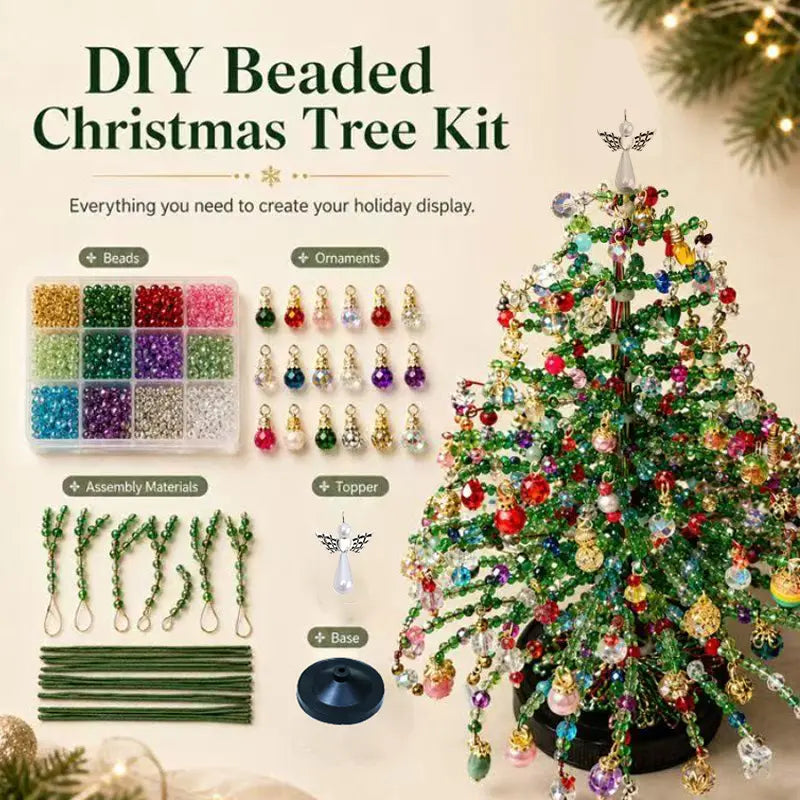 DIY Mini Crystal Bead Christmas Tree Tabletop Craft Kit