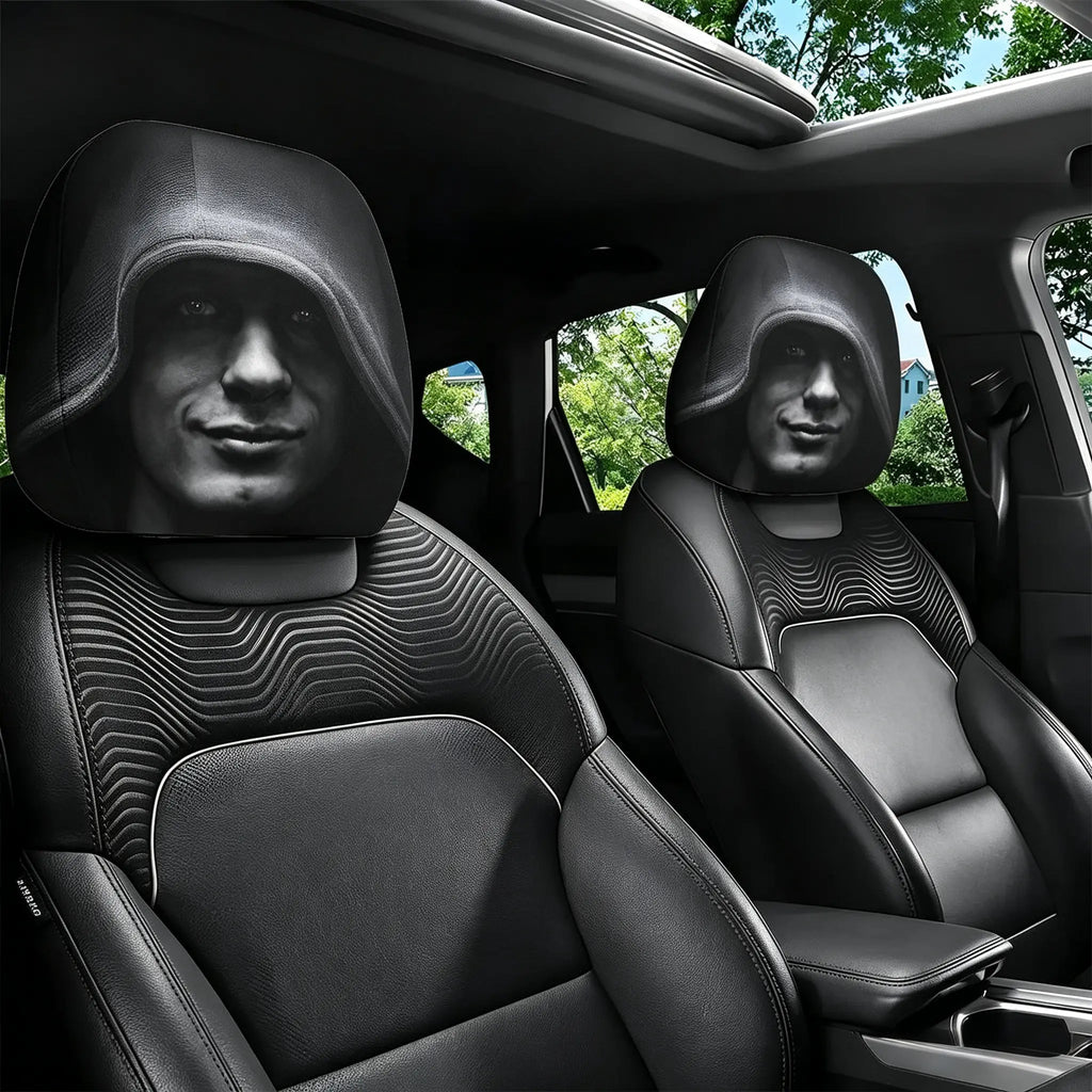 Deals For You Days Mysterious Hooded Figure Headrest Covers 2 Pack, Dark Gothic Style Universal Car Seat Decor, Durable Interior Parts for Daily Commute & Auto Decoration，Universal Auto Seat Accessories，Great Gift for Car Lovers, Cars, Accessories For Car