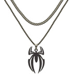 Spider Necklace For Men Women Titanium Stainless Steel Gold Silver Black Cuban Chain Paperclip Chain Lightweight Trendy Cool Goth Spider Pendant Necklace For Teen Halloween Non Tarnish Jewelry y2k Stylish Unique Accessories Birthday Gifts With Gift Box