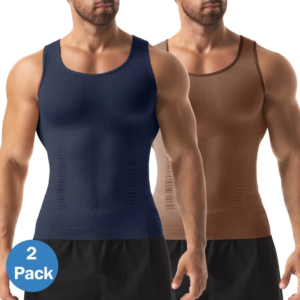 1/2/3/4 Pack Menswear Shapewear Compression Tank Top Daily Casual Undershirt Tummy Control Workout Underwear Shirt Body Shaper Breathable Elastic Soft Stretchy Fabric Sports Sleeveless Fitted