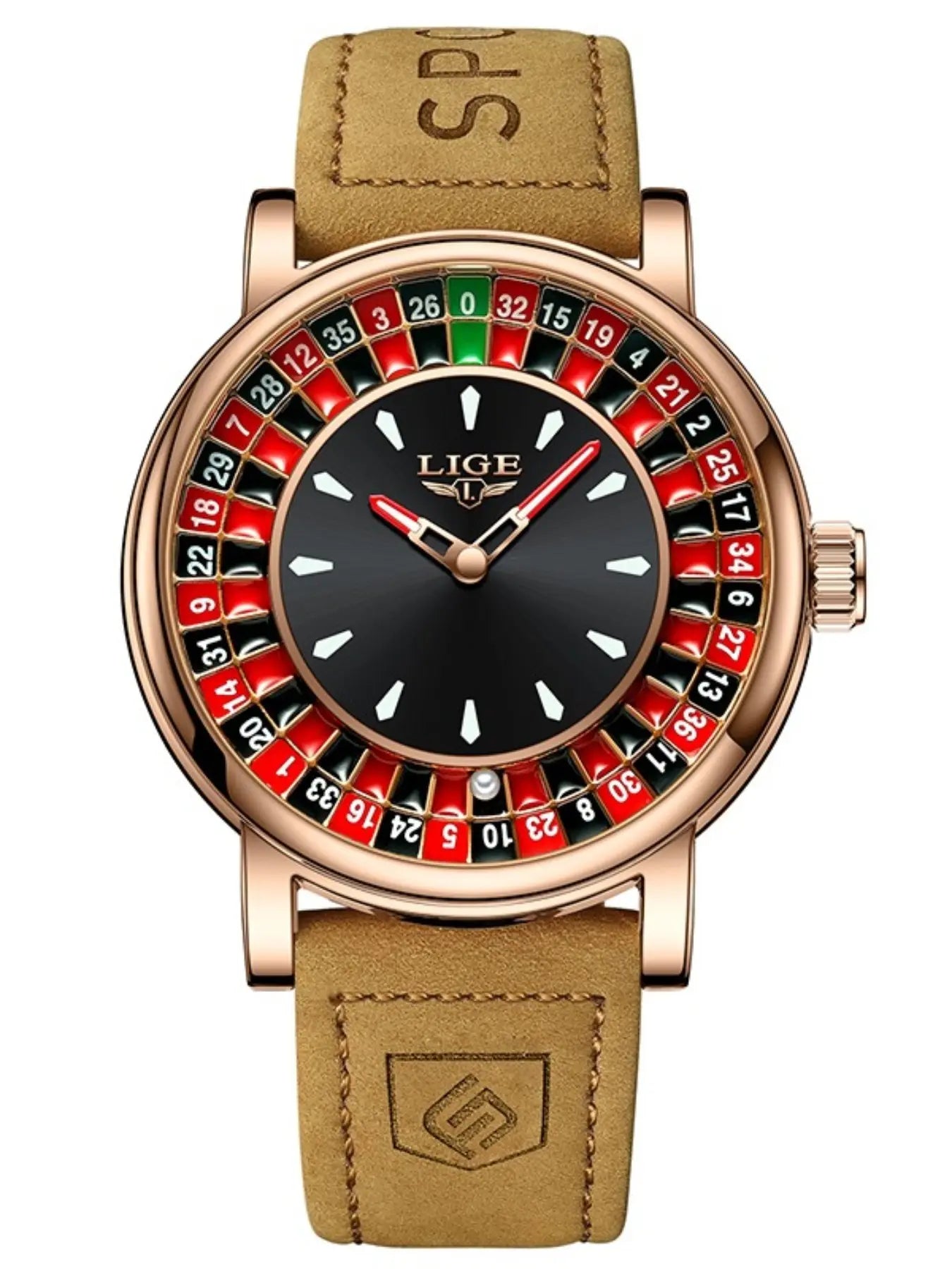 Men's Fashion Round Russian Roulette 12 Zodiac Theme Interactive Quartz Watch, Waterproof Design for Parties and Daily Wear