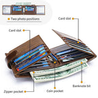 Vintage Men's Top-Grain Leather Bi-Fold Wallet - Classic Shape, Durable Design, Ample Card & Cash Space Money Organizer for Everyday Use, Men's Accessories, Gift for Boyfriend or Him on Birthdays