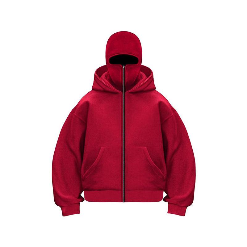 Men's Balaclava Hoodie with Built-In Zip for Winter Sports and Casual Wear
