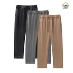 3 pack men’s acid wash, washed cotton solid color athletic casual sweatpants, unisex