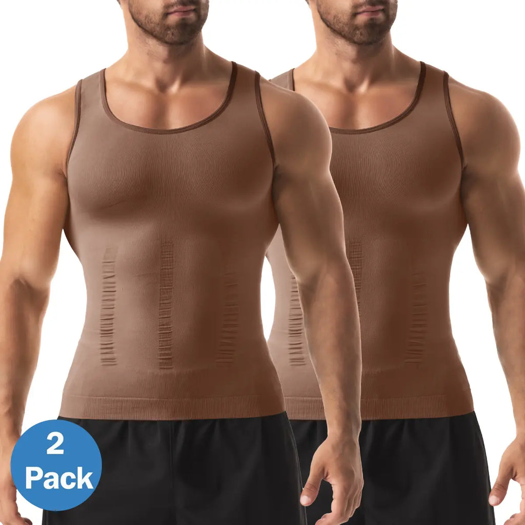 1/2/3/4 Pack Menswear Shapewear Compression Tank Top Daily Casual Undershirt Tummy Control Workout Underwear Shirt Body Shaper Breathable Elastic Soft Stretchy Fabric Sports Sleeveless Fitted