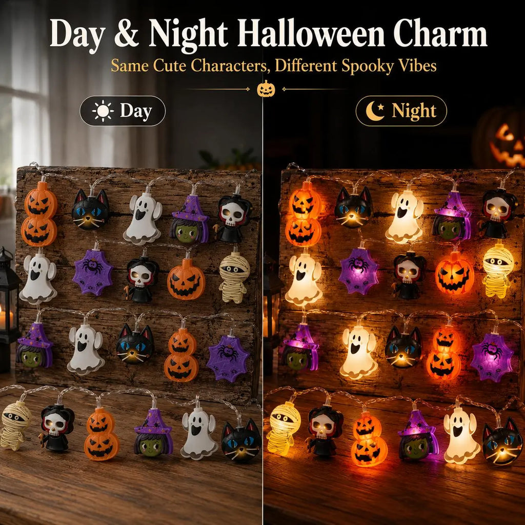 USB-Powered Pumpkin LED String Lights, 59.06–118.11-Inch Halloween & Fall Hanging Garland, Warm Festive Lights for Mantel, Window, Bedroom, Party, Thanksgiving & Home Decor