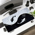 Extra Large Yin Yang Koi Waves Gaming Mouse Pad Desk Mat 35 x 16 Inches with Non-Slip Rubber Base and Durable Stitched Edge, Desktop Accessory, Desk Accessories, Perfect Gift for Home and Office, Christmas