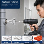 Broken Pipe Thread Extractor, Universal 1/2" 3/4" 1" Pipe Nipple Remover, Drill Powered Broken Thread Removal Tool for Rusty Faucet & Pipe Nipples
