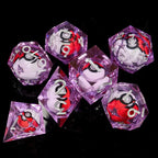 Rotating Eye Dnd Dice Set, 7 Piece Liquid Core Polyhedral Dice Game for Dungeons & Dragons Rpg, Resin Sharp Edge D&d Dice