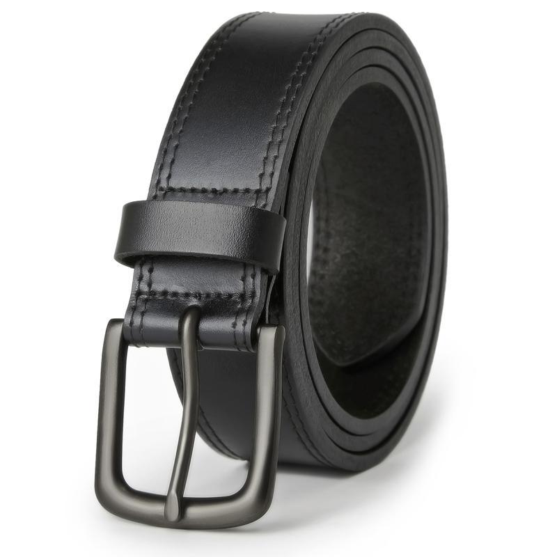 Men's 100% Leather Heavy Duty Belt with Buckle - Adjustable Fit Casual/Work Jeans Belt, Durable Fashion Accessory, Gifts for Adults (Birthday, Father's Day),sohochic