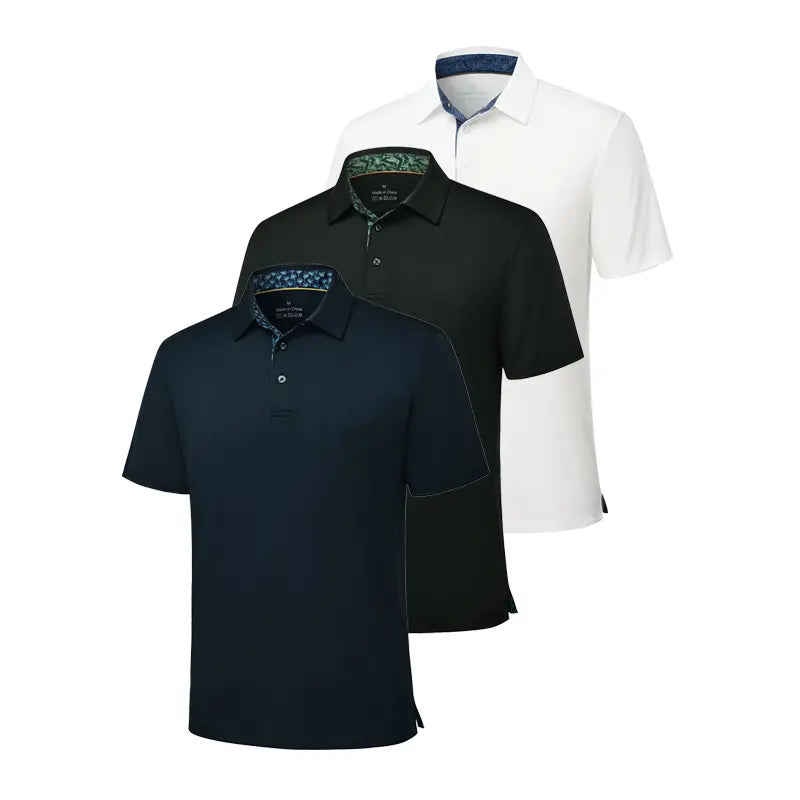 AMZPURE Men's 3-Pack Polo Shirts, Casual Short Sleeve Solid Cotton Menswear Tops, Soft Breathable Comfort Fit for Work and Golf sohochic style