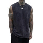 Pack of 3 vintage men’s undershirts/sleeveless shirts, new summer collection, 230 g heavy pure cotton, soft and gentle on skin fabric, unisex, machine washable, 100% cotton, relaxed retro fit,