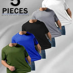 Men's Plus Size 5-Pack Quick Dry Breathable Athletic Apparel, Dry Fit Tech Sporty Sports Tops, Gym & Summer Fitness Workout Shirts Fitted Sportswear Activewear Tees,summerwins,travel essentials,camping essentials