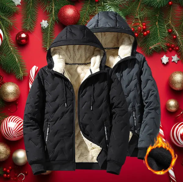 Men's Casual Menswear Regular Cut Winter Fleece-Lined Thick Lamb Wool Waistcoat, Warm Stand-Up Collar, Ultrasonic-Stitch Tops Gilet Vest Black