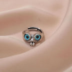 GGIRL Personalized Stainless Steel Vintage Frog Ring Cute Little Frog Ring Adjustable Opening for Men and Women,Unique Couple Ring, Quirky Movable Tongue Frog Design, Creative Novelty Statement Ring, Ideal Gift for Friends on Birthday Daily Halloween