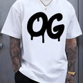 Men's Plus Size Casual 100 Cotton Short Sleeve White T Shirt with Trendy Design