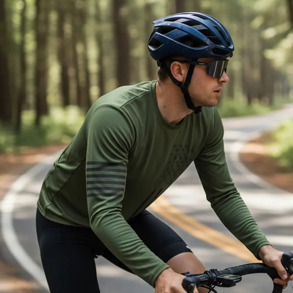 Men's 5-Piece Long Sleeve Shirt - Lightweight Plain Lining Patriot Apparel, Quick-Drying Breathable Activewear Athletic Apparel for Male Gym, Biking & Daily Casual Wear (Spring, Autumn)