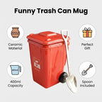 Creative Trash Can Shaped Ceramic Coffee Mug, Funny Novelty Water Cup, Unique Birthday Gift for Best Friend, Novelty Drinkware, Beverage