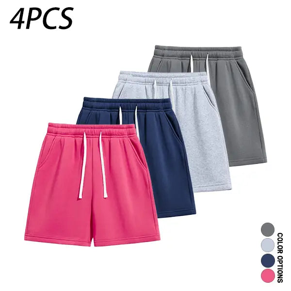 4-Pack Men's Athletic Casual Shorts: Lightweight Everyday Summer Shorts