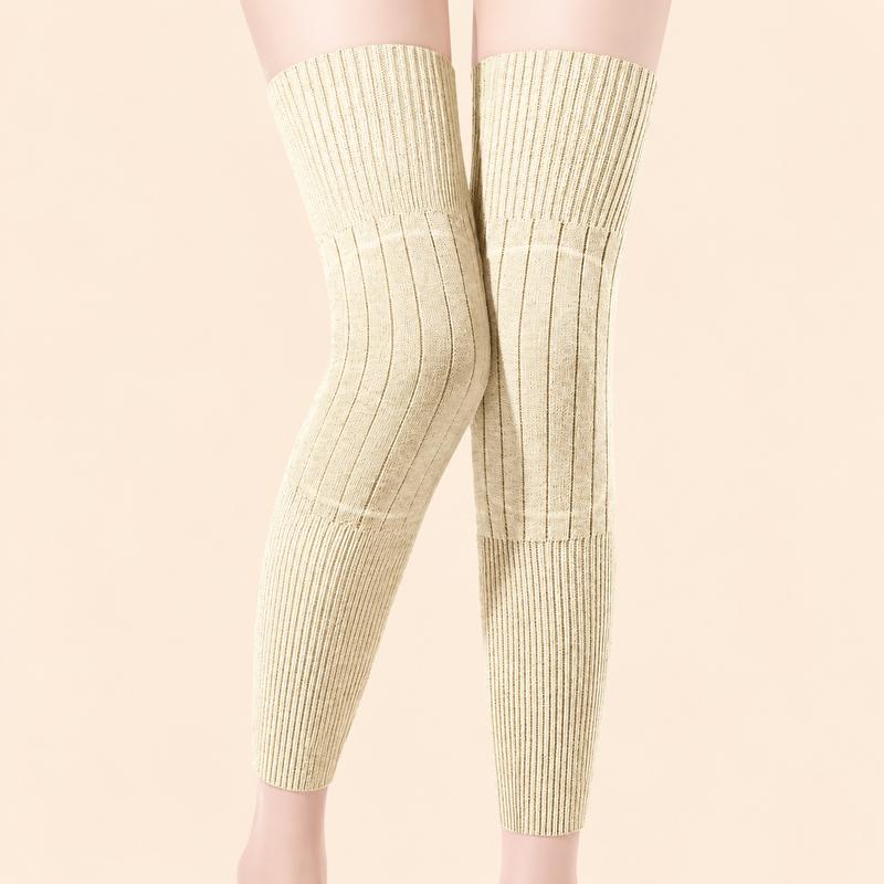 Unisex Long Winter Knee Warmers with Thick Lining and Stretch Fit