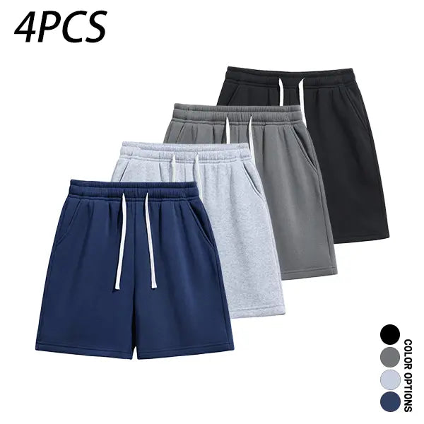4-Pack Men's Athletic Casual Shorts: Lightweight Everyday Summer Shorts