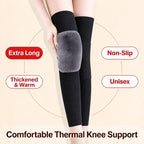 Unisex Long Winter Knee Warmers with Thick Lining and Stretch Fit