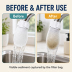 50-Pack Disposable Cotton Faucet Filter Bags with 5 Straps