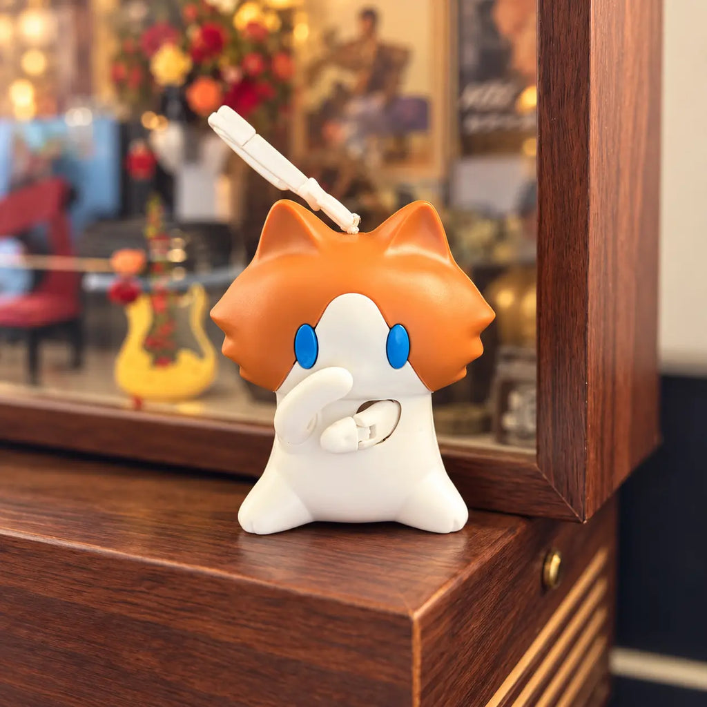 Orange Cat Pull-and-Swing Keychain Toy and Bag Charm