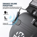 RAZOR Unisex Adjustable Tactical Ear Muffs with Velcro Patches, AAA Batteries & Aux Cable - Sports Over-Ear Noise Reduction Headset for Outdoor Shooting & Hunting