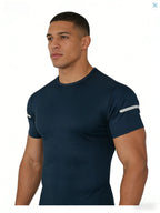 7PCS Men's Print Reflective Stripe  Sports T-Shirts, Quick Drying Breathable Round Neck T-shirt,Casual Tops for Workout Running, Gym Tees, Men's Sportswear for Summer  Running Shirts, Moisture-Wicking T-Shirts, Gym Workout Short Sleeve Shirts