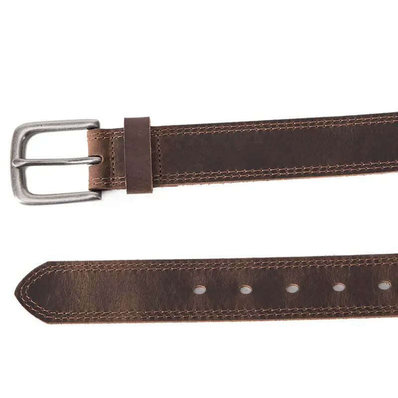 Men's 100% Leather Heavy Duty Belt with Buckle - Adjustable Fit Casual/Work Jeans Belt, Durable Fashion Accessory, Gifts for Adults (Birthday, Father's Day),sohochic