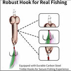 4PCS Fishing Spoon Lures With Reflective Flash Action and Sharp Treble Hooks, Topwater Metal Casting Baits for Bass, Trout and Predator Fish, Freshwater and Saltwater Fishing Gear, Tackle Box Essential for Anglers
