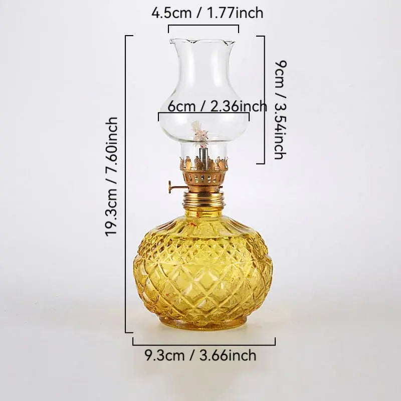 Vintage Glass Candle Holder Crystal Oil Lamp Home Decor Accent
