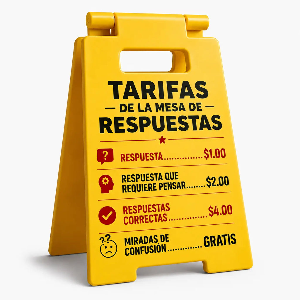 Funny Office A-Frame Sign “Answer Desk Rates” – Humorous Work Desk Decor Plaque, Meme Business Price List Prop, Viral Office Gag Gift
