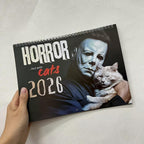 2027 Whimsical Cat 12-Month Wall Monthly Planner - Printed Art Calendar, Unique Kitten Organizer with Humor Mix Funny Movie Villains, Creepy Cute Home Decor, Gift for Movie Fans