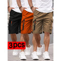 Men’s New Cargo Shorts 3 PackMen's summerZippered pocket.Loose.Outdoor Sports Knee Length Casual Shorts