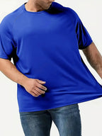 Men's Plus Size 5-Pack Quick Dry Breathable Athletic Apparel, Dry Fit Tech Sporty Sports Tops, Gym & Summer Fitness Workout Shirts Fitted Sportswear Activewear Tees,summerwins,travel essentials,camping essentials
