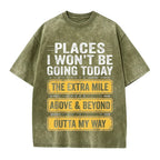 Men's Funny "Places I Won't Be Going Today" T-Shirt - Humorous Slogan Print, Soft Breathable Round Neck Short Sleeve Tee Suitable for Casual Wear