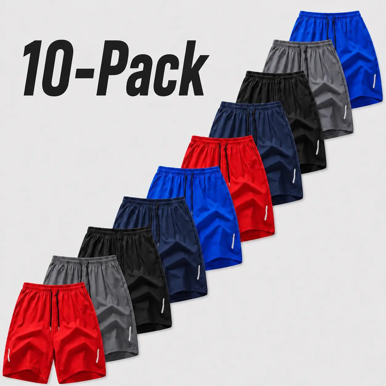 5/10-Pack Men's Summer Lightweight Quick Drying Beach Shorts with Pockets