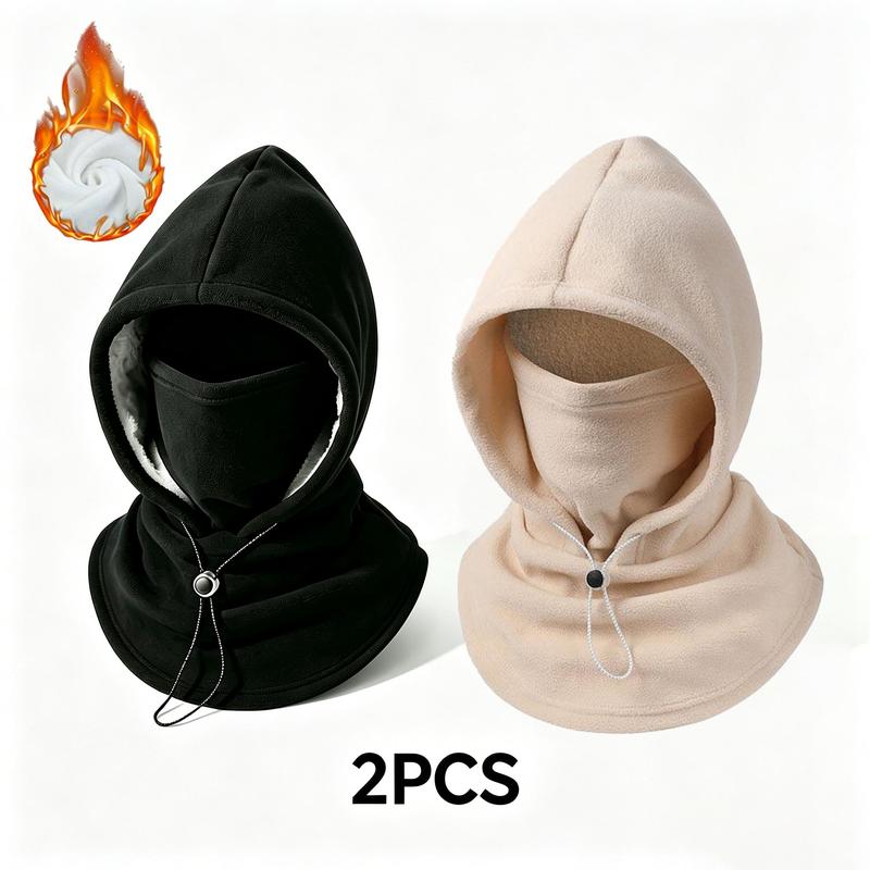 2-piece integrated flannel warm face mask and hat, windproof and warm for outdoor cycling, autumn and winter style, warm hat with neck visor.