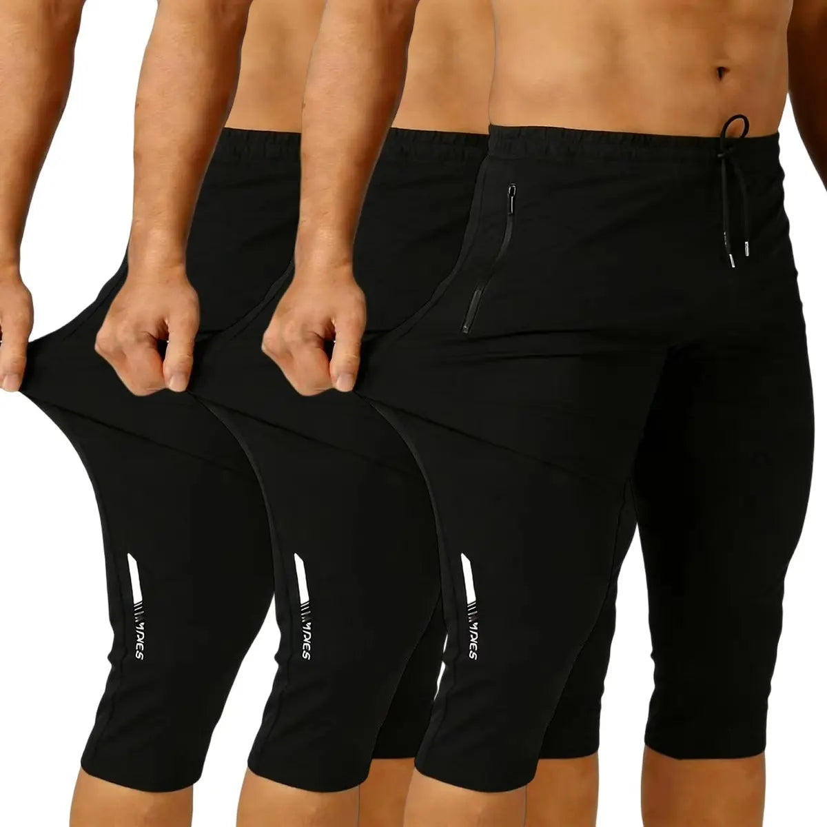3-Pack Men's Ice Silk Straight-Leg Shorts | Below Knee Athletic Casual Shorts