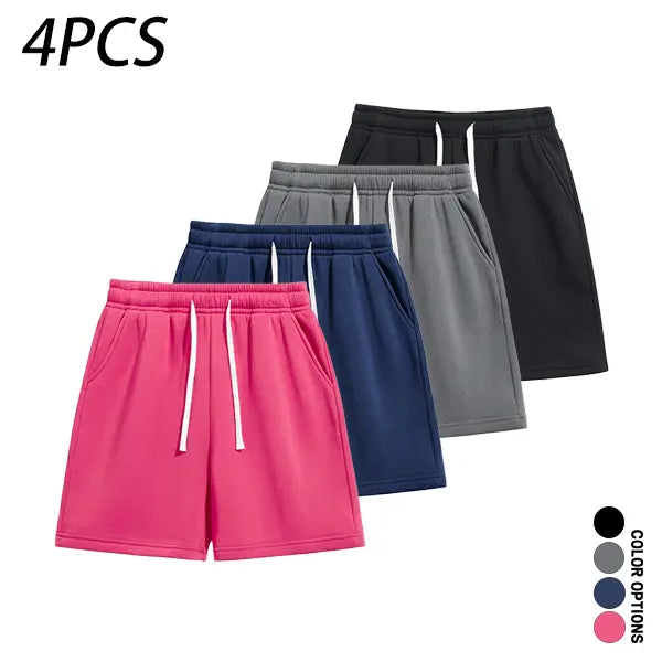 4-Pack Men's Athletic Casual Shorts: Lightweight Everyday Summer Shorts