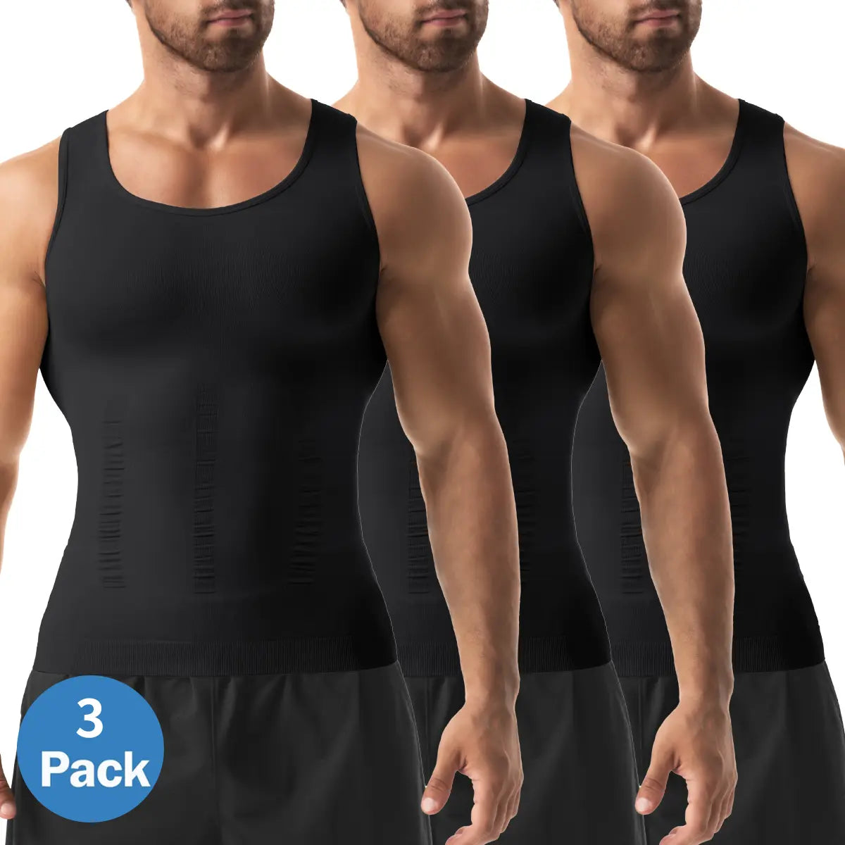 1/2/3/4 Pack Menswear Shapewear Compression Tank Top Daily Casual Undershirt Tummy Control Workout Underwear Shirt Body Shaper Breathable Elastic Soft Stretchy Fabric Sports Sleeveless Fitted