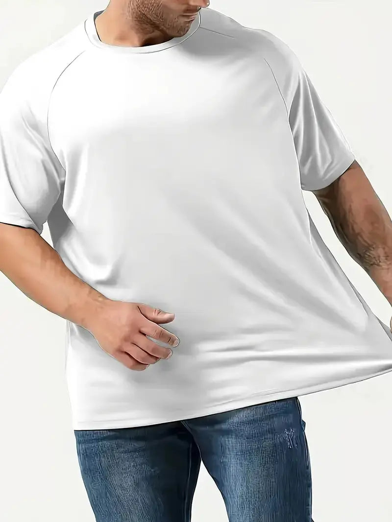 Men's Plus Size 5-Pack Quick Dry Breathable Athletic Apparel, Dry Fit Tech Sporty Sports Tops, Gym & Summer Fitness Workout Shirts Fitted Sportswear Activewear Tees,summerwins,travel essentials,camping essentials