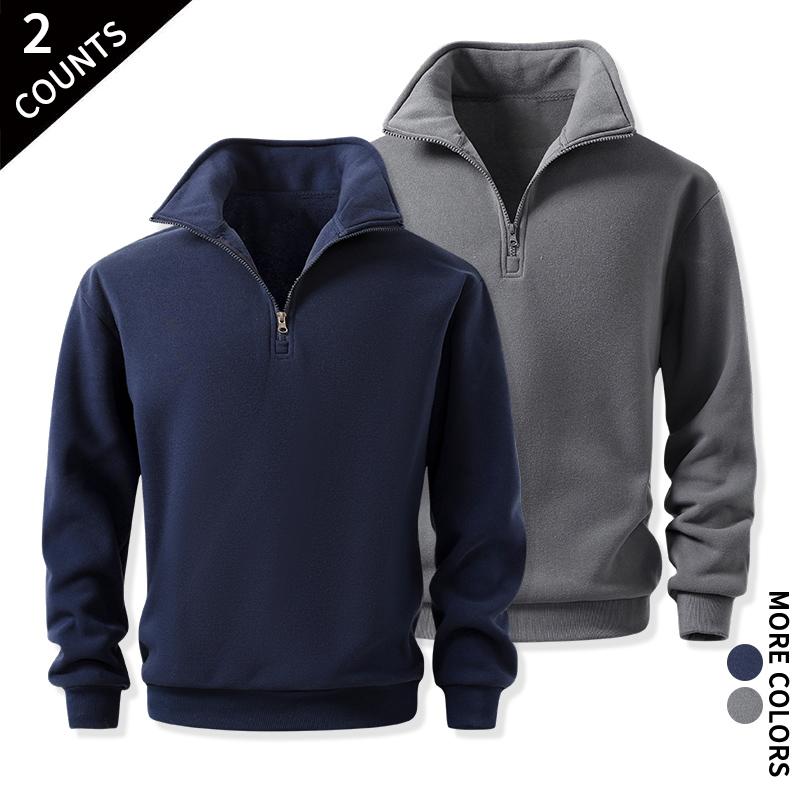 Men's Cozy Quarter-Zip Sweatshirts, Single or 2-Pack
