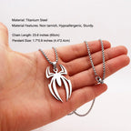 Spider Necklace For Men Women Titanium Stainless Steel Gold Silver Black Cuban Chain Paperclip Chain Lightweight Trendy Cool Goth Spider Pendant Necklace For Teen Halloween Non Tarnish Jewelry y2k Stylish Unique Accessories Birthday Gifts With Gift Box