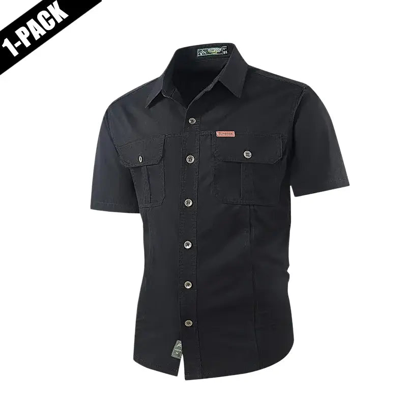 2-pack: summer outdoor casual short-sleeve work shirt with multiple pockets, lightweight design