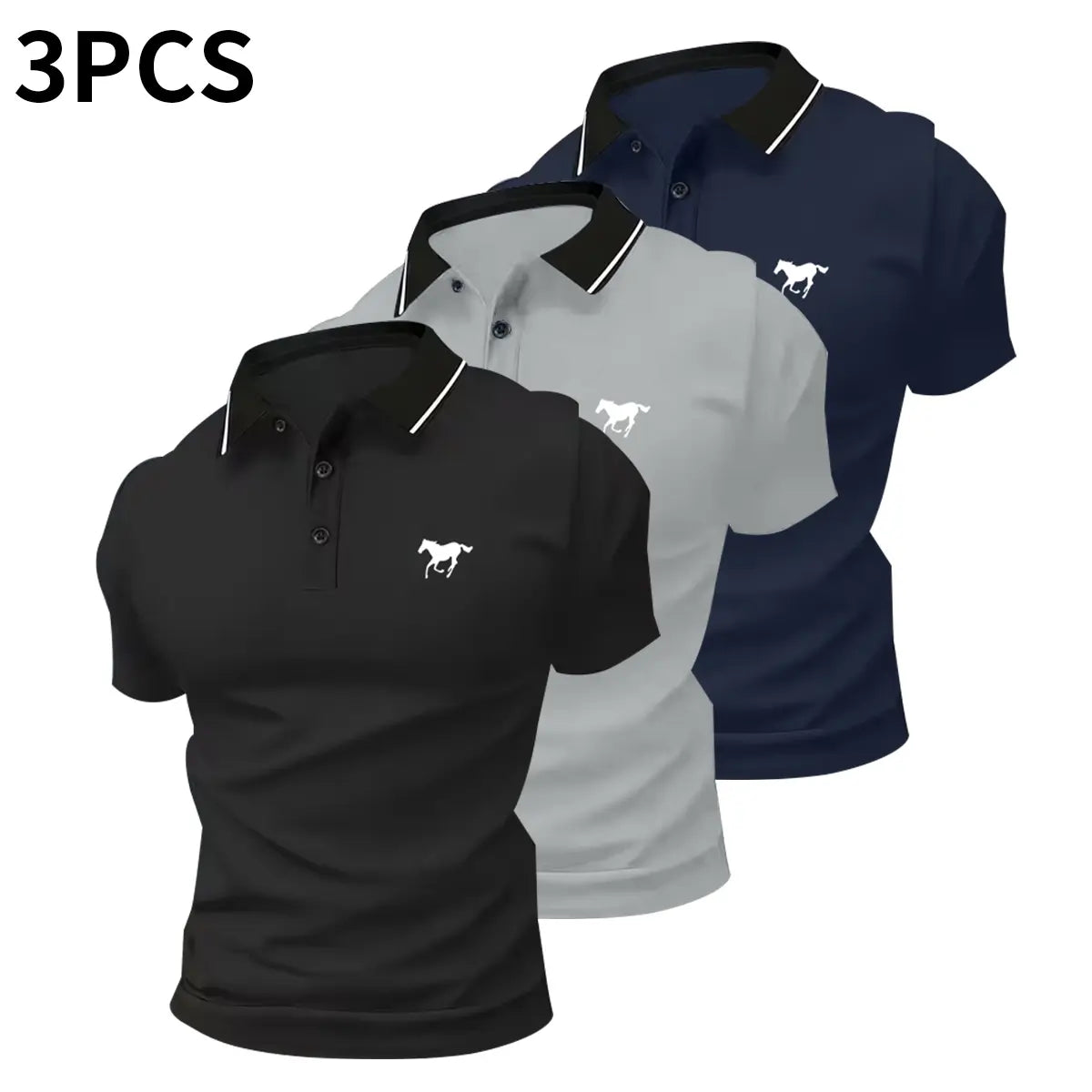 Men’s polo shirt set, casual men’s polo shirt, solid color buttoned basic style, versatile design suitable for bowling/golf, ideal for everyday wear and summer business style.,summerwins,father'sdaygifts,back to school,back to school shopping