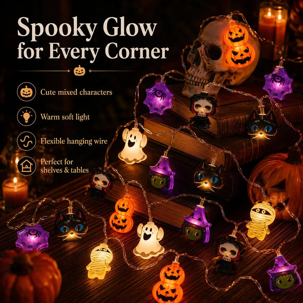 USB-Powered Pumpkin LED String Lights, 59.06–118.11-Inch Halloween & Fall Hanging Garland, Warm Festive Lights for Mantel, Window, Bedroom, Party, Thanksgiving & Home Decor