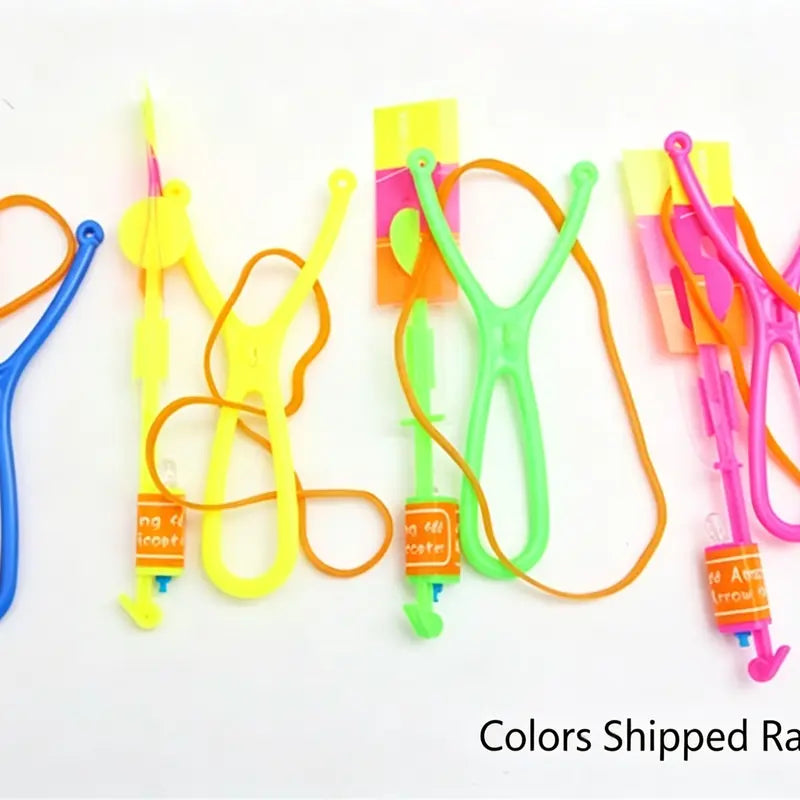 LED Slingshot Helicopter Toy with Flashing Lights for Kids
